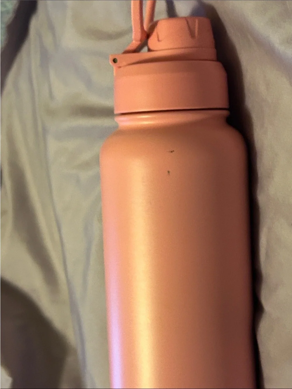 Peach Pink Stainless Steel Travel Water Bottle with Flip Lid